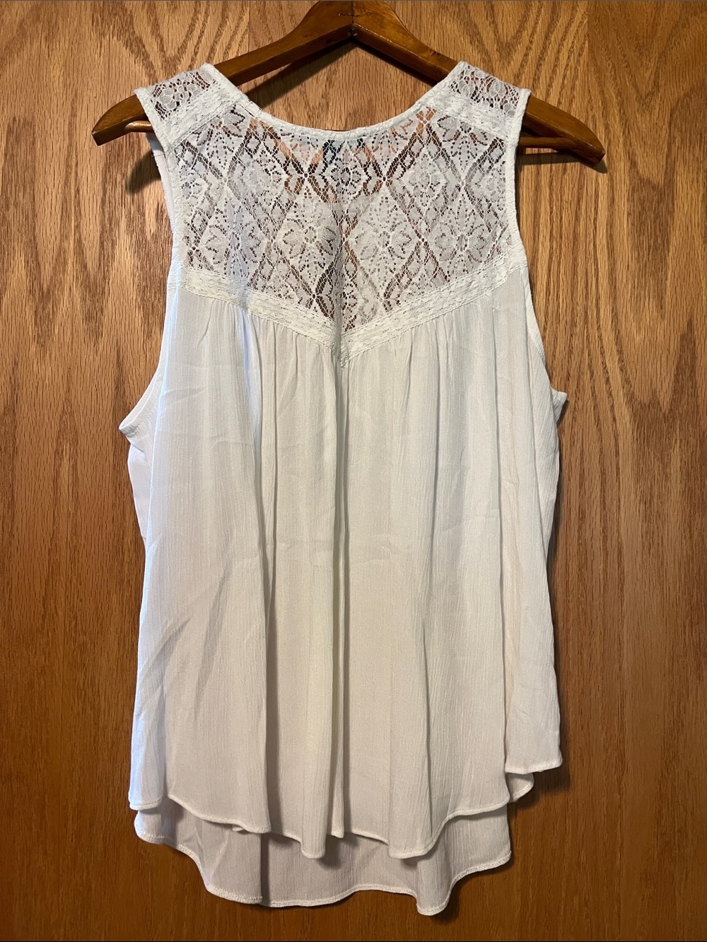 American Eagle Outfitters White Lace Yoke Sleeveless Camisole - Picture 8 of 8